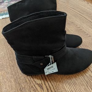 Black suede booties